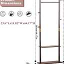 SOBIBO Wood Coat Rack Freestanding with Shelves & Hooks, 23.6inch, Walnut