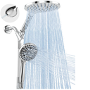 MakeFit Dual Handheld Shower Head Combo, 2-in-1 Rain Shower Heads System 8 Inch Rainfall Shower Head and 10 Modes High Pressure Hand Held Showerhead with Built-in Power Wash