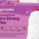 Amazon Basics Extra Strong & Flex Tall Kitchen Drawstring Trash Bags, Tropical Island Scent, 13 Gallon, 40 Count