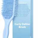 Curl Brush,Curl Defining Brush,Curly Hair Brush,for Shaping Curls, Waves & Coils, Reduces Frizz and Pulling, Ideal for All Hairstyles (Blue)