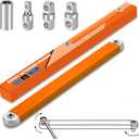 Offset Extension Wrench,15 Inch Impact Ready Socket Wrench Extender Tool Set with 1/2", 1/4" and 3/8" Square Drive Adapters, Zero Degree Ratchet Tool for Car Blue ﻿ (Orange)