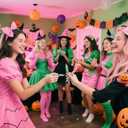 24 Pcs Witch Pens Bulk Princess and Witch Party Favors Pink and Green Gift Pens Set for Movie Musical Lover Friendship Matching Birthday Halloween Party Favors