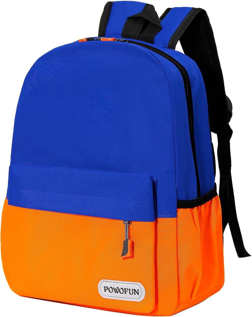 13 Inch Kids Preschool Toddler Backpack Cute Cool Lightweight Daypack For Boys and Girls (Blue and Orange)