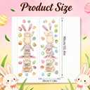 2 x Easter Window Clings, 12"x35", 2-Pack Large Bunny & Egg Static Stickers, Extra Wide Spring Decals with Bonus Colorful Egg Stickers for Glass Door Home