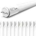 10-Pack T8 LED Bulbs 4 Foot, LED Fluorescent Tube Replacement, 4ft LED Tube Light 3500K Daylight, Ballast Bypass, High Lumen, Energy Efficient, Single Ended Power, Frosted Lens, UL (3500k-bright White)