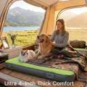 Byomostor Self Inflating Sleeping Pad, Foam & Air Camping Mattress 4" Thick | Quick Inflation & Deflation, Adjustable Firmness, 9.5 R-Value Insulated Sleeping Mat for All Season, For Truck,Rooftop Tent