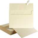 50 Pack 5 x 7 Envelopes Cream Self Seal for Wedding, Party Invitations, Greeting Cards, Announcements, Photos, 5.24 x 7.21 Inches (Cream)