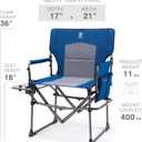 EVER ADVANCED Camping Directors' Chair with Side Table, Portable Folding with Compact Size, Heavy Duty Lawn Chair with Pocket for Camping, Lawn, Sports and Fishing, 400lbs, Blue, 19.75 x 19.75 x 6 inches