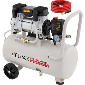 Ultra Quiet Air Compressor, Only 60dB, 6.4 Gallon Tank, Oil-Free, 110V/60Hz 2HP, 6.71CFM@115PSI, Air Compressor Perfect for Spray Painting, Auto Repair, Tire inflation, Woodwork nailing