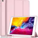 iMieet iPad 9.7 Case (2018/2017 Model, 6th/5th Generation), Smart Cover with Pencil Holder and Soft Baby Skin Silicone Back and Full Body Protection, Auto Wake/Sleep Cover (Pink)