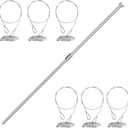 6 Pack Ground Earth Anchors with Drive Steel Stool - Easy Hook Anchor with 30" Long x 1/8" Cable, Ideal for Securing Shed, Fence, Green House, Swing Set and More.