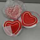 Pickmesh 3 Pcs Heart Shaped Bowl with Lid 5 oz Valentines Day Red Heart Ceramic Bowl Ramekins Oven Safe Small Ceramic Bowls for Fruit Candy Snack Dessert Wedding Valentines Day Gift