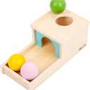 Adena Montessori Wooden Toy for 6-12 Month Baby 3 Balls with Tray, Object Permanence Box Colorful Learning Education Toy for Toddler Kid 1-2 Year Old, Preschool Developmental Girl and Boy Gift