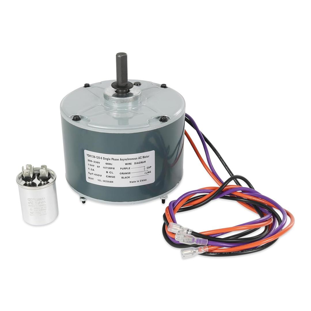 68J97 Condenser Fan Motor Compatible with Lennox 10ACB24-10, 10ACB30-10, 10ACB18-10, 10ACB36-10, 10ACB48-10 ; 1/6 HP 208-230V 1PH 60HZ 1075RPM Fan Motor Replace # 31L19 31L1901 K55HXDFM-6844