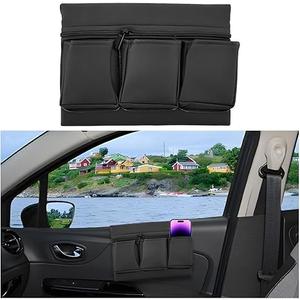 Mandark Leather Car Window Armrest Organizer with Multiple Pockets, Black
Insert installation, holds phones and keys in easy reach, fits most cars, SUVs, and trucks, car interior accessories