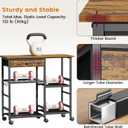 Microwave Stand, 6-Tier Microwave Cart with Wheels & Adjustable Shelf, Coffee Bar Table Station, Rolling Storage Cart Organizer Shelf for Living Room, Kitchen Island, Office, Rustic Brown