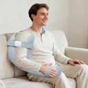 RoamReady Rotator Cuff Pillow, Removable Shoulder Support Pillow for Frozen Shoulder Relief, Post Arm Surgery Recovery Supplies, Broken Arm Cushion for Pain Relief and Side Sleeping, Light Gray