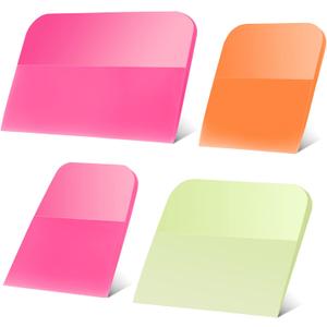 4 Pcs PPF Squeegee Soft Silicone Rubber Scraper, Anti Scratch TPU Coating Scraper for Car Vinyl Paint Protection Film Installation, Vinyl Wrap and Window Tint Windshield Glass Cleaning Kit, 4 Sizes