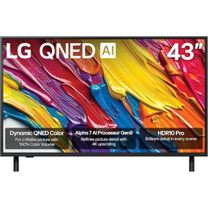 LG 43-Inch Class QNED AI 4K QNED82A Series Smart TV w/AI Sound, HDR10, 4K Super Upscaling, Filmmaker Mode, Wow Orchestra, Alexa Built-in (43QNED82AUA, 2025)