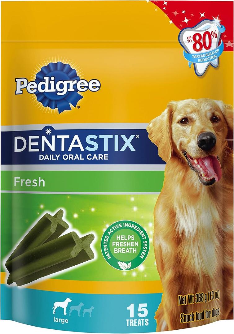 Pedigree Dentastix Fresh Large Treats For Dogs, 13Oz. Pouch-15 Ct. (EXP 08/02/25)