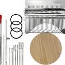 Posyra Darning Loom Kit, Small Knit Patch Maker Tool for DIY Visible Mending of Jeans, Socks & Sweaters, Needle Weaving Sewing Craft Set for Beginners Adults(28 Hooks)