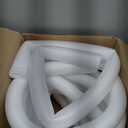 Sratte 8 Pcs Christmas Foam Noodles with Packaging Tape 55 Inch Hollow Foam Noodles for Christmas Decor DIY Craft Projects (White Noodle, Red Tape)