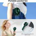 2 x 2 IN 1 Portable Mini Handheld Fan with Keychain Stand, Personal Powerful Cooling Fan, Small Battery Operated Table Fan, Quiet Hand Fan, USB Rechargeable, Birthday Gifts for Women (Dark green)