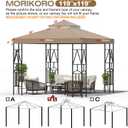 119''x119'' Canopy Replacement Top Double Tiered Gazebo Cover for Yard, Patio & Garden Durable Sunshade Replacement(No Frame)(Khaki)