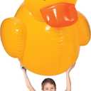 Fun Express Giant Inflatable Rubber Duck 4 Feet - Large Yellow Duck Pool Float for Birthday Party Decorations | Big Rubber Ducky for Baby Showers, Easter Decor & Outdoor Events | Premium Vinyl Design