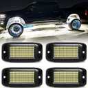 Nicoko 108 High-Power LEDs per Pod 4Pods Pure White Rock Lights Ultra-Bright Offroad Underglow Kit Advanced Heat Dissipation IP68 Waterproof for Truck, SUV, UTV, ATV, RZR
