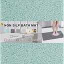 Non Slip Bathtub Mat, Anti Slip Bath Mat 0.6" Extra Thick, Quick Dry Bath Tub Anti Slip Shower Mat, Loofah Non-Slip Bath Mat for Tub Bathroom Pool Kitchen Entryway Home Hotel(Blue 16x27)