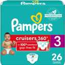 Pampers Cruisers 360 Diapers - Size 3, 26 Count, Pull-On Disposable Baby Diapers, Gap-Free Fit