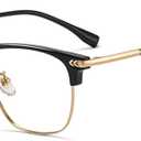 Blue Blocker Glasses for Men Metal Computer Gaming Glasses With Blue Ray Filter (Black Gold)