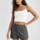 ODODOS Women's Sweat Shorts Cotton French Terry Curved Hem Workout Casual Relaxed Lounge Shorts with Pockets, Charcoal, Small