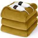 Heated Electric Blanket Queen Size - 84" x 90" Heating Blanket with Dual Control, 10 Heating Levels & 8 Hours Auto Off, Soft Warm Flannel Blanket, Christmas Birthday Gifts for Senior Grandma (Claybank)