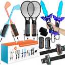 2025 Nintendo Switch 2 Sports Accessories 12 in 1 Bundle Designed for Switch Sports, Mario Golf Super Rush, Mario Tennis Ace, Just Dance, Ring Fit Adventure - Family Party Game Kit, Kids Gift Idea, Joy-Con 2 Compatible (Only for Switch 2）