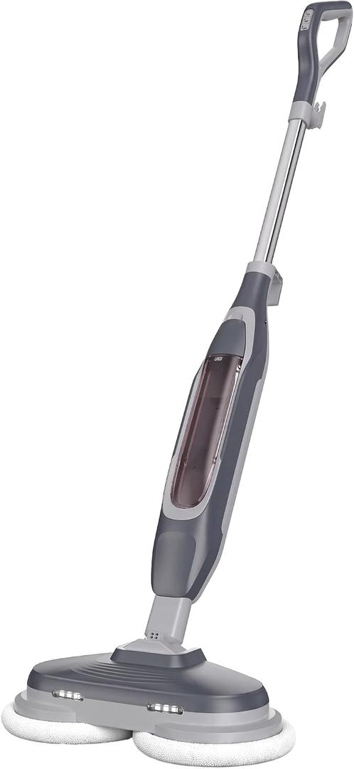 DUMOS Spin Scrubbing Steam Mop, All-in-One Floor Steamer, 4 Adjustable Steam Modes, Built-in 2 LED Lights, Swivel Steering, 16.4 FT Long Power Cord, Safe Deep Cleaning for Hardwood, Tile Flooring
