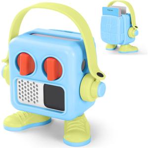Hard Shell Cover Jacket Compatible with Yoto Mini Player, Plastic Sleeve Protective Case for Mini Audio Speaker and Auido Cards (Yellow-Blue)