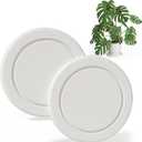 Plant Saucer Flower Pot Saucers Plant Trays for Pots Instant Dry Diatomaceous Earth Round Plant Drip Trays for Indoors Keeping Counter and Floors Dry and Clean (2Pcs White Large)
