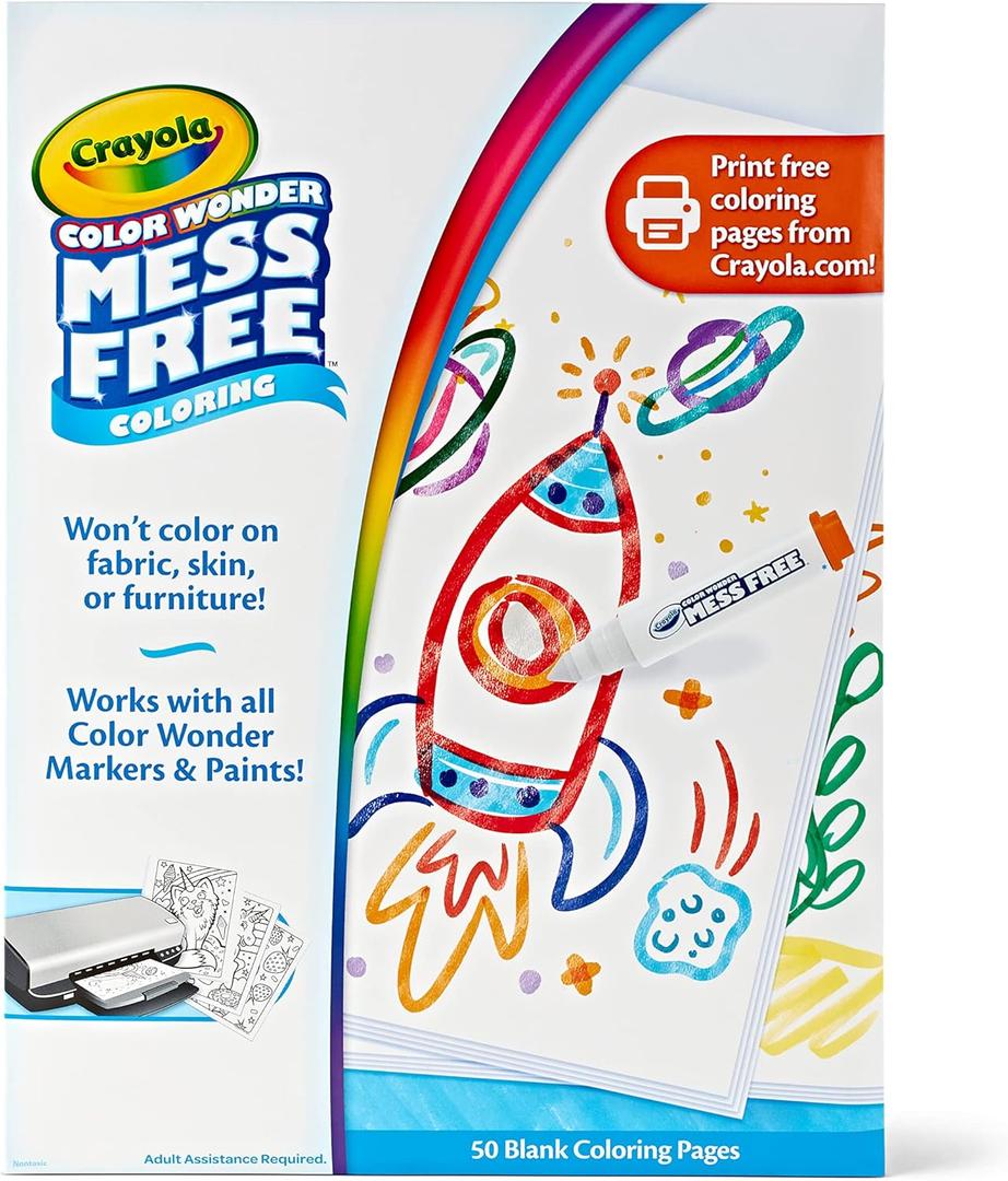Crayola Color Wonder Mess Free Coloring Pages (50ct), Create Your Own Coloring Pages, Blank Color Wonder Refill, Toddler Toys & Gifts