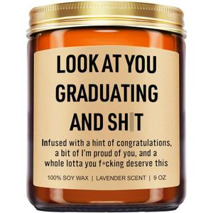 Younift Funny Grad Candle, 2026 Graduation Gifts for Her, Him - College, High School, Masters Degree, Phd, Law School, Nursing & Nurse Graduation Gifts for Women, Men - 9 oz