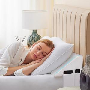 Bedluxe King Wedge Pillow Headboard (76"x10"x6"), Bed Wedge Pillow for Headboard, Foam Headboard Pillow, Bed Gap Filler King - Fill The Gap (0-7"), Mattress Gap Filler (White)