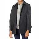 London Fog Women's SingleBreasted Wool Blend Coat with Scarf, Charcoal, XL