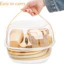 Tebery 46 Pack Camping Dinnerware Set for 6 Portable, Reusable Plastic Plate Bowl Fork Spoon Salt Pepper Shaker Set with Basket, Food Grade Picnic Dishes Cutlery Kit for Outdoor, Party, Travel, BBQ