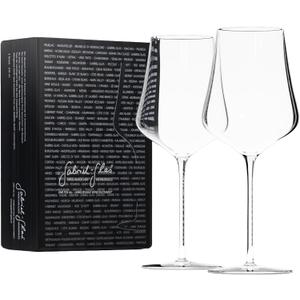 Gabriel-Glas StandArt Crystal Wine Glasses, Set of 2 with Gift Box - Premium, Universal Wine Glass for Red and White Wine - Dishwasher Safe, Lead-Free, 16 oz.