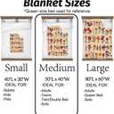 Vintage Floral Blanket Wildflower in Warm Color on Tan Background Throw Blankets Lightweight Flannel Throws for Camping Couch Office Botanical Retro Home Decor Gifts for Adults,60x50inch