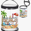 Sanwuta Beach Gifts Heavy Duty Clear Lotion Toiletry Bags for Travel Sunscreen Makeup Cosmetic Pouch Cylinder