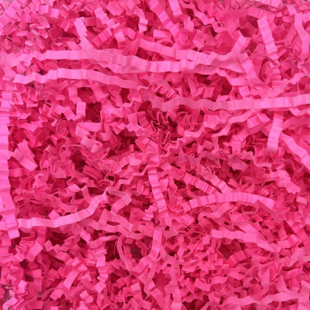 2LB Fluorescent Fuchsia Crinkle Cut Paper Shred Filler, Paper Shreds for Basket Fillers, Birthday, Gift Wrapping, Anniversary, Wedding, Halloween, Thanksgiving, Christmas Craft Gift Decor Party Filler