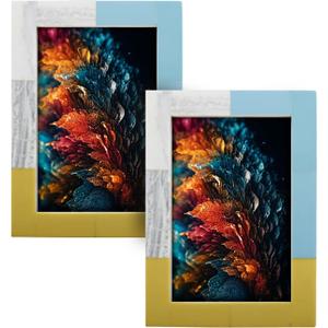 Handicrafts Home 8x10 Picture Frames Pack of 2 - Mondrian Collection Handcrafted Photo Frames, Perfect for Wall & Tabletop Display, Ideal Home Decor Gift (Driftwood)