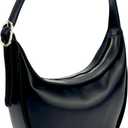 Crescent Shoulder Bag for Women PU Leather Small Crossbody Purse Adjustable Strap Half Moon Underarm Bag